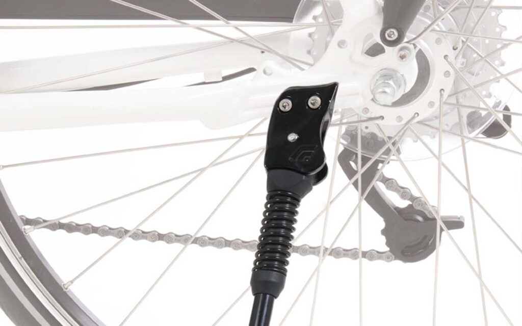 Beispiel Hebie Fahrradständer, KSA 18 mm, montiert an Kettenstrebe Beispiel Hebie Fahrradständer, KSA 18 mm, montiert an Kettenstrebe