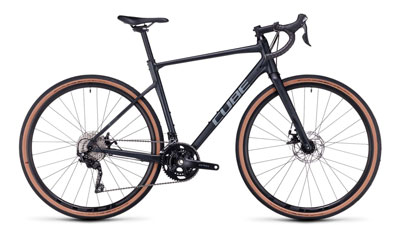 Cube Nuroad Pro Gravel Bike in Dunkelgrau.