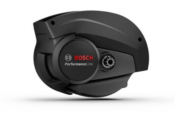 Zu sehen ist ein schwarzer E-Bike Bosch Motor, der Reihe Performance Line